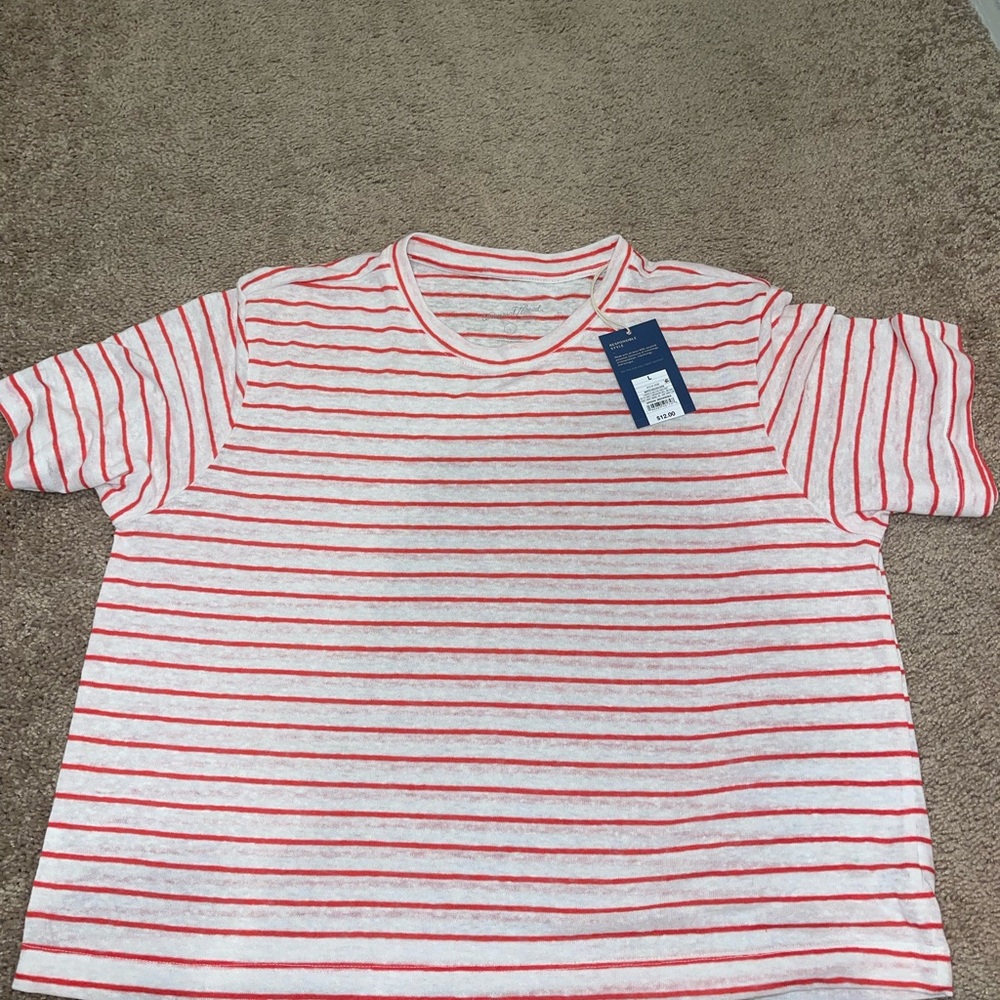 Universal Thread Red and White Striped Tee